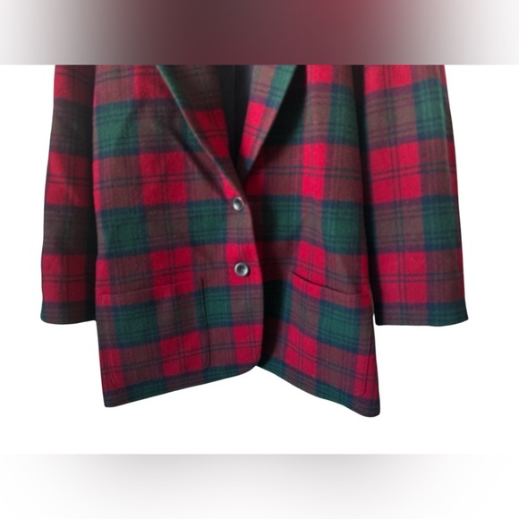 Vintage Pendleton Red Green Plaid 100% Wool Knockabout Jacket Women’s L - Picture 7 of 12
